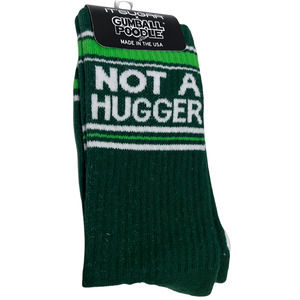 Not a Hugger Its Sugar Gumball Poodle Green White Socks Unisex One Size